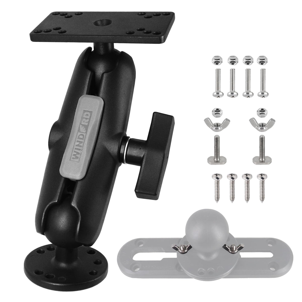 Aluminum Fish Finder Mount with 1.5" Ball, Graph Holder for Helix 5 Helix 7