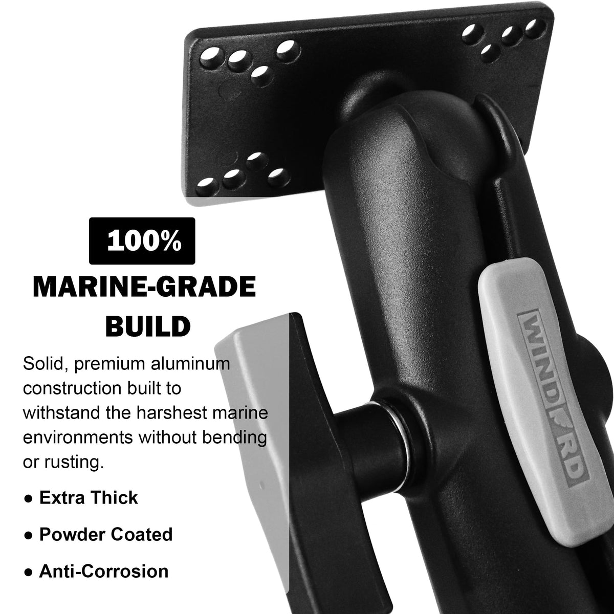 Aluminum Fish Finder Mount with 1.5" Ball, Graph Holder for Helix 5 Helix 7