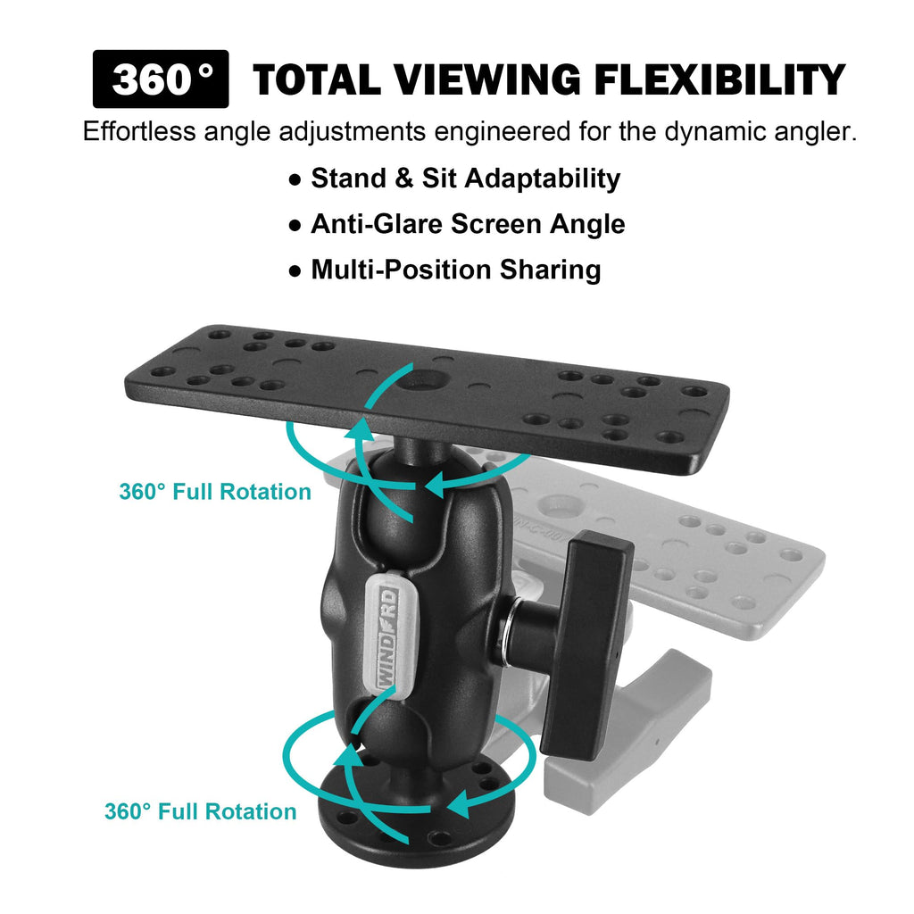 Fish Finder Mount 1.5" Ball, Depth Finder Mount for Kayak/Boat