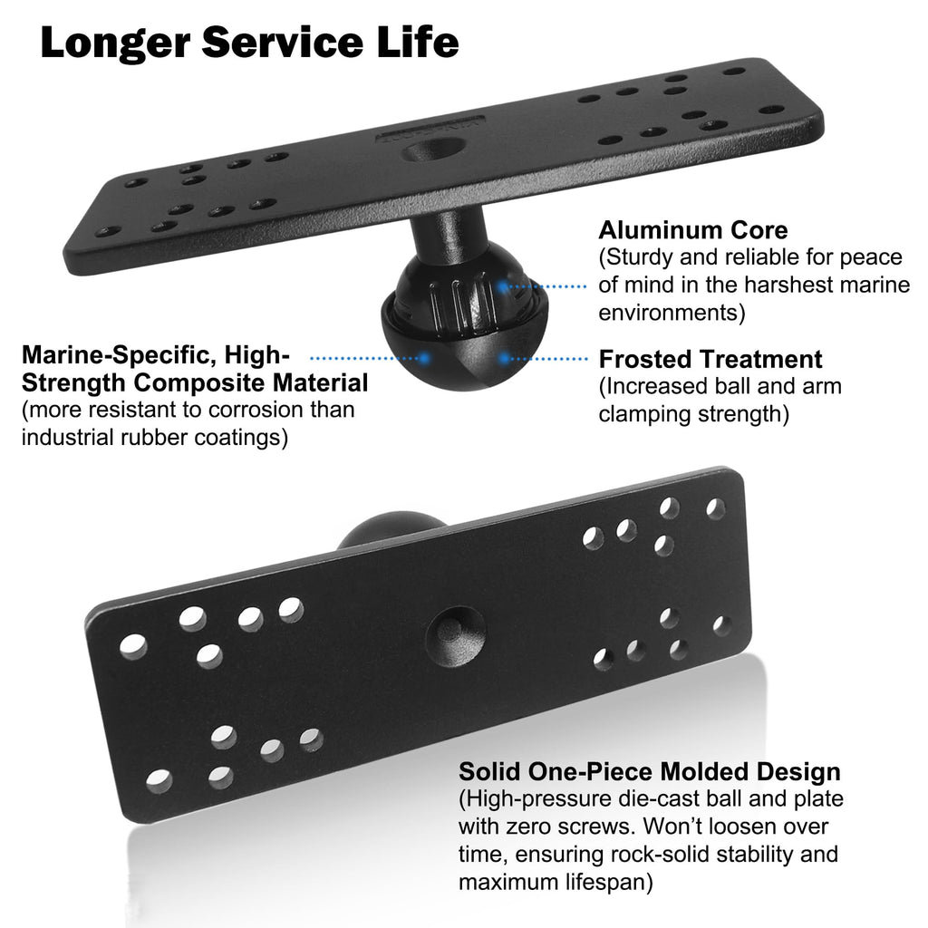 Fish Finder Mount 1.5" Ball, Depth Finder Mount for Kayak/Boat