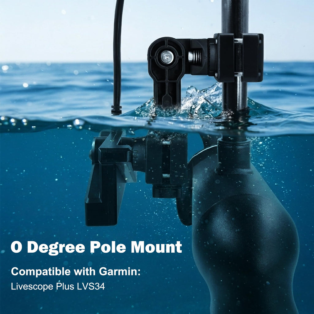 0 Degree LVS34 Transducer Mount, LiveScope Pole Mount Fits Garmin