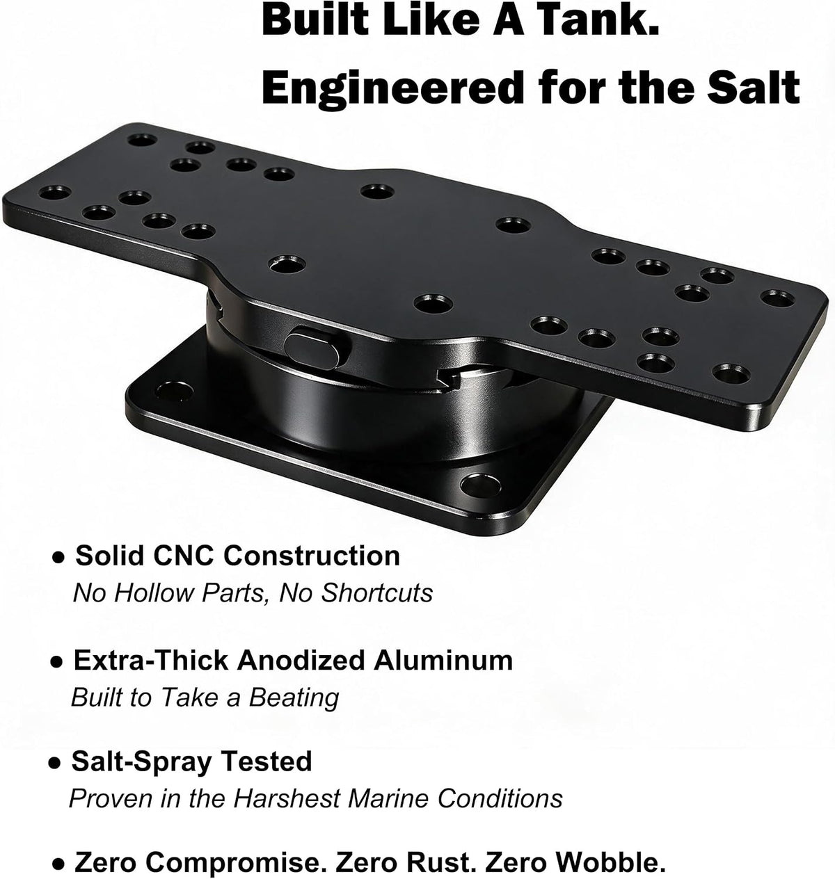 Quick Release Fish Finder Mount for Boat, Universal Aluminum Base