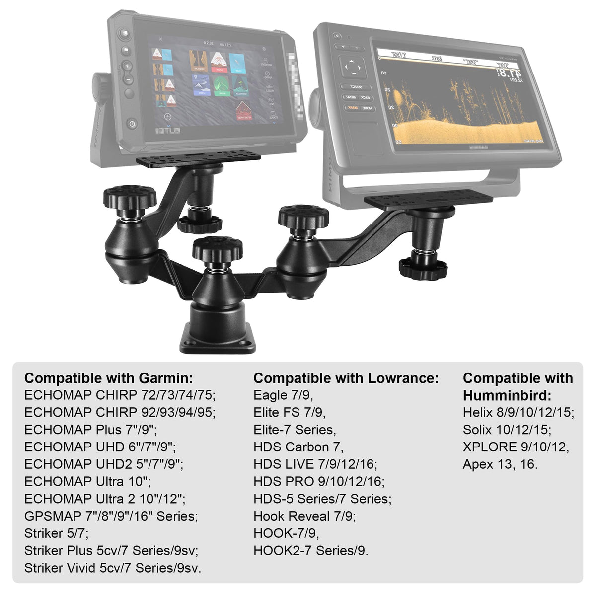 Dual Graph Mount, Two Independent 360° Arms, Fits 5-16" Displays