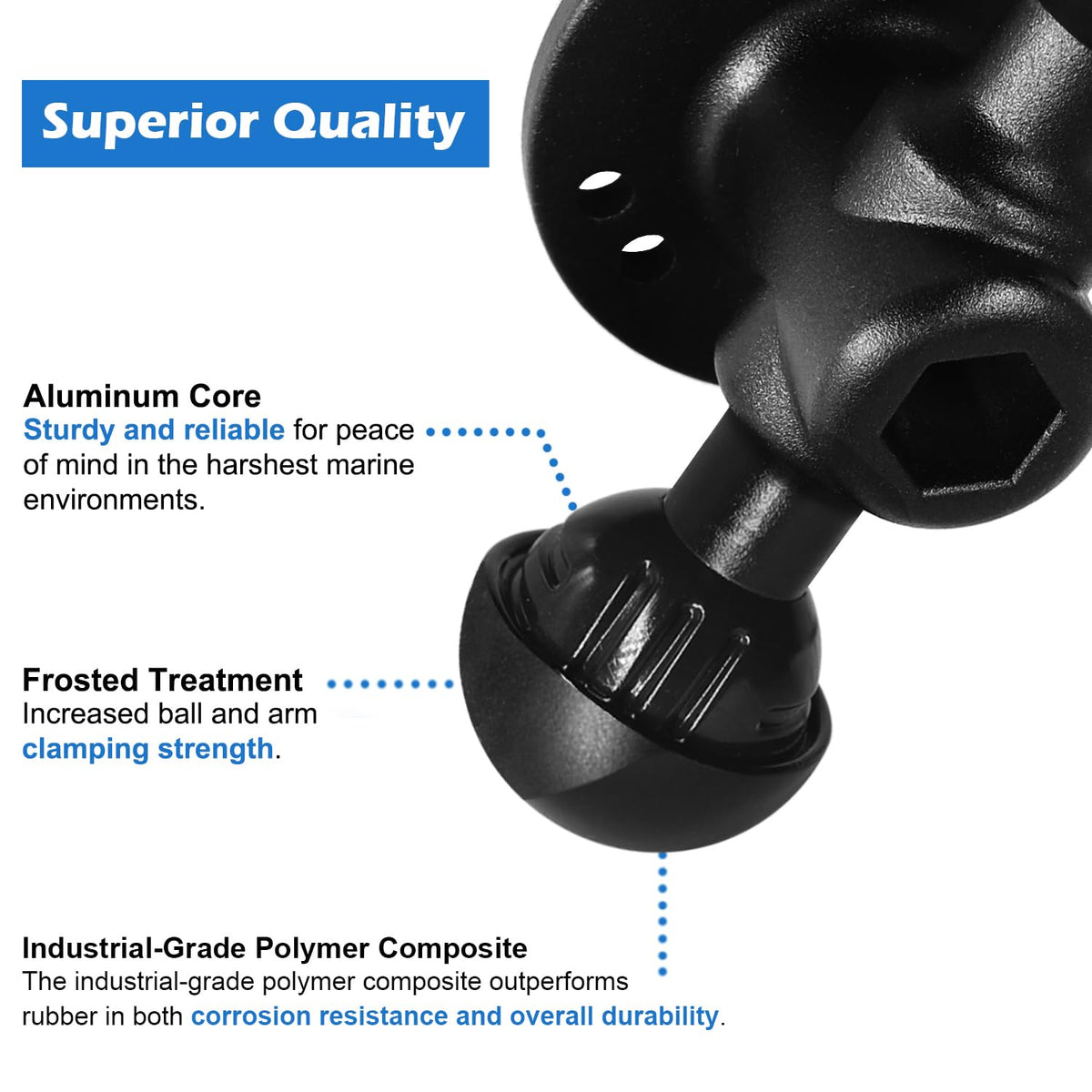 Aluminum C Size Dual Ball 2-in-1 Base Bracket Mount