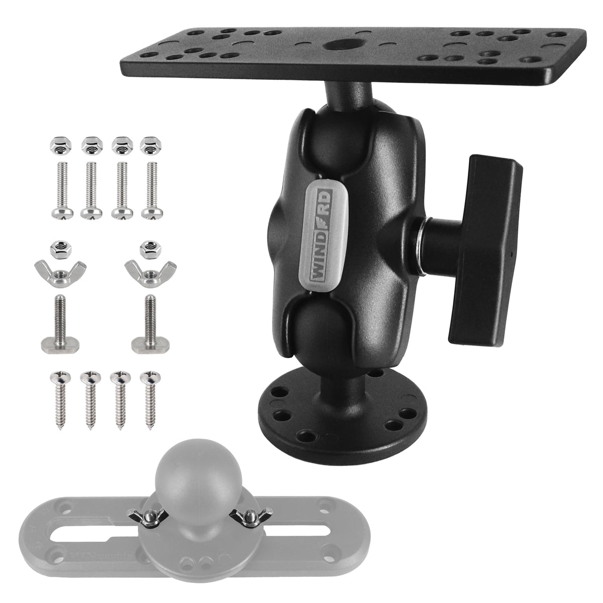 Fish Finder Mount 1.5" Ball, Depth Finder Mount for Kayak/Boat