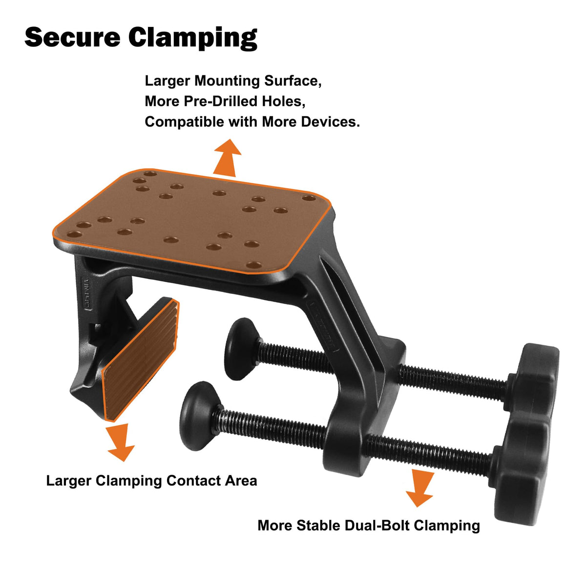 Aluminum Heavy Duty Large Boat Gunwale Clamp Mount Base