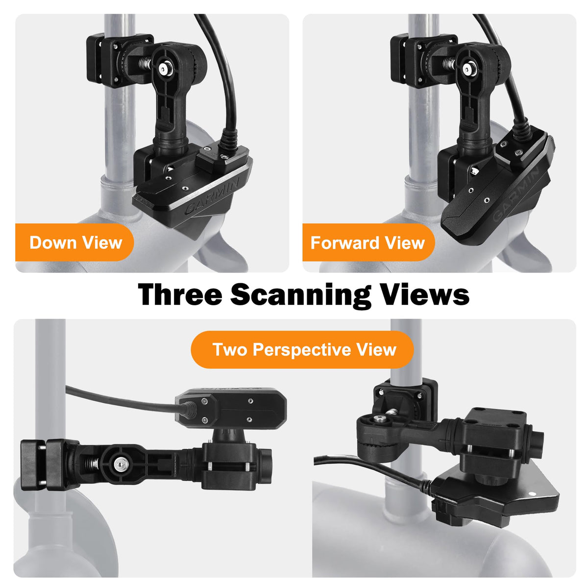 0 Degree Transducer Mount, Live Scope Pole Mount Fits Garmin LVS32