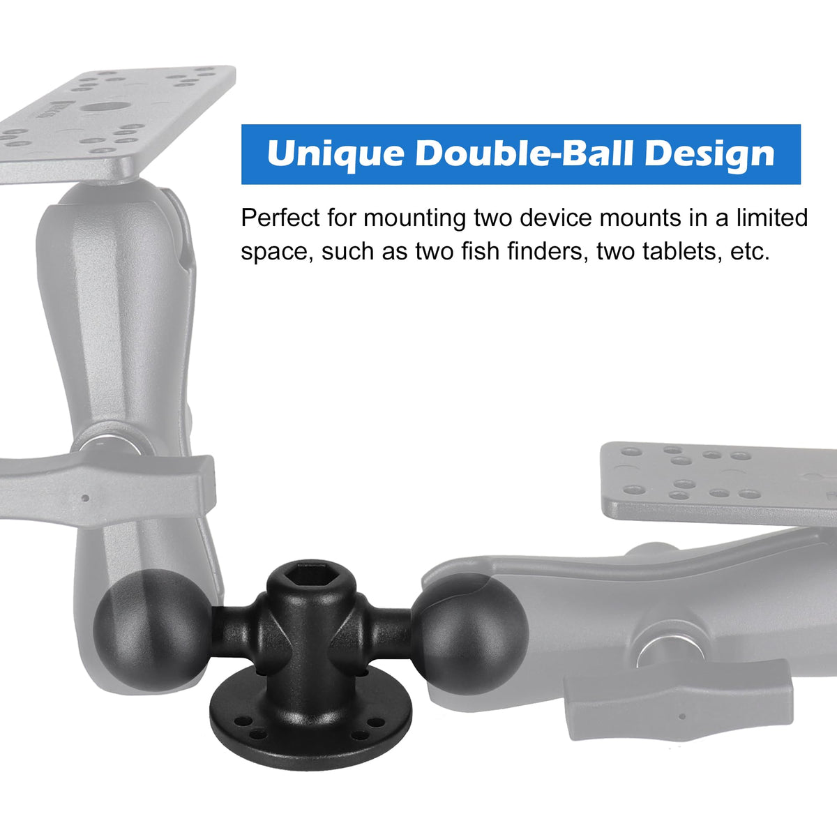 Aluminum C Size Dual Ball 2-in-1 Base Bracket Mount