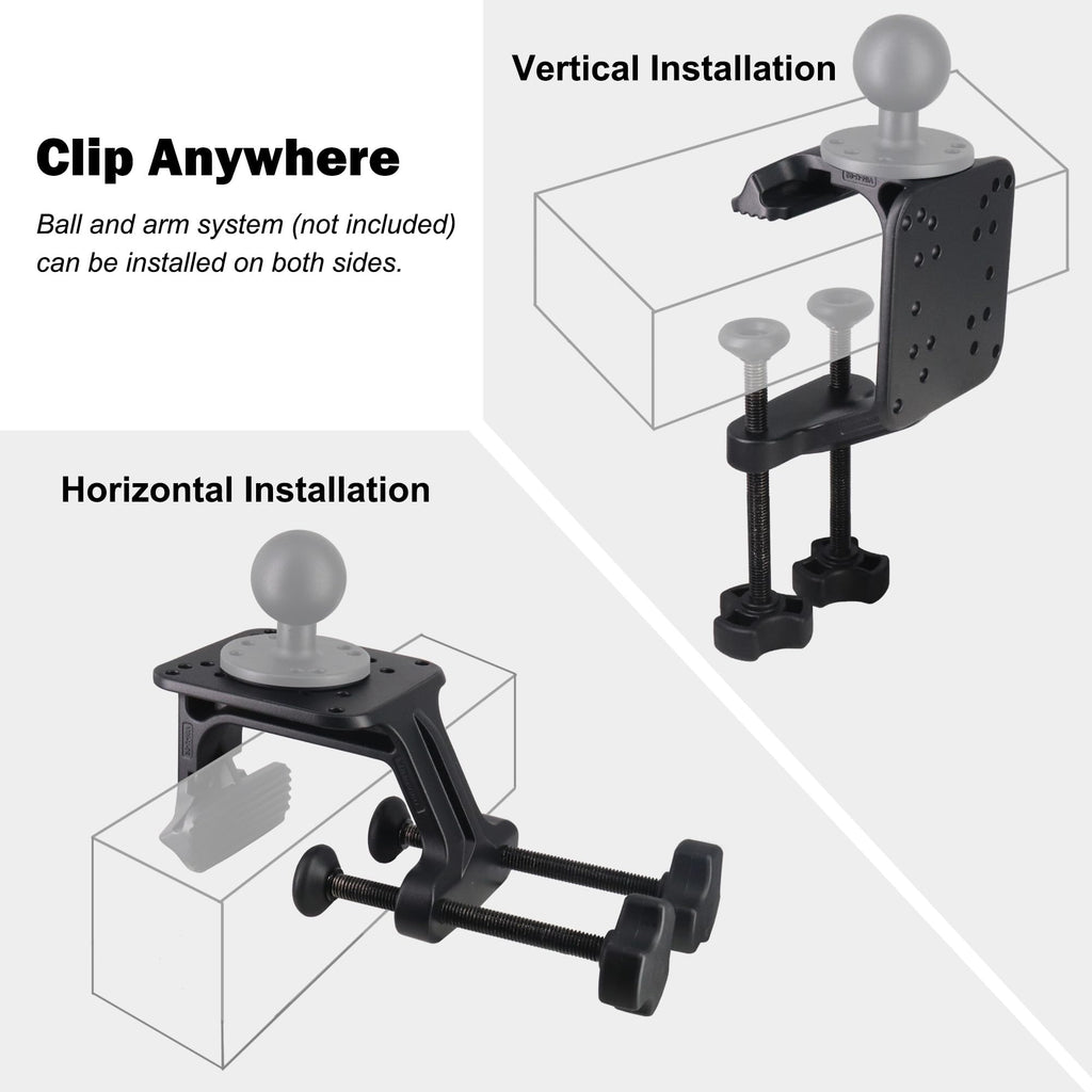 Aluminum Heavy Duty Large Boat Gunwale Clamp Mount Base