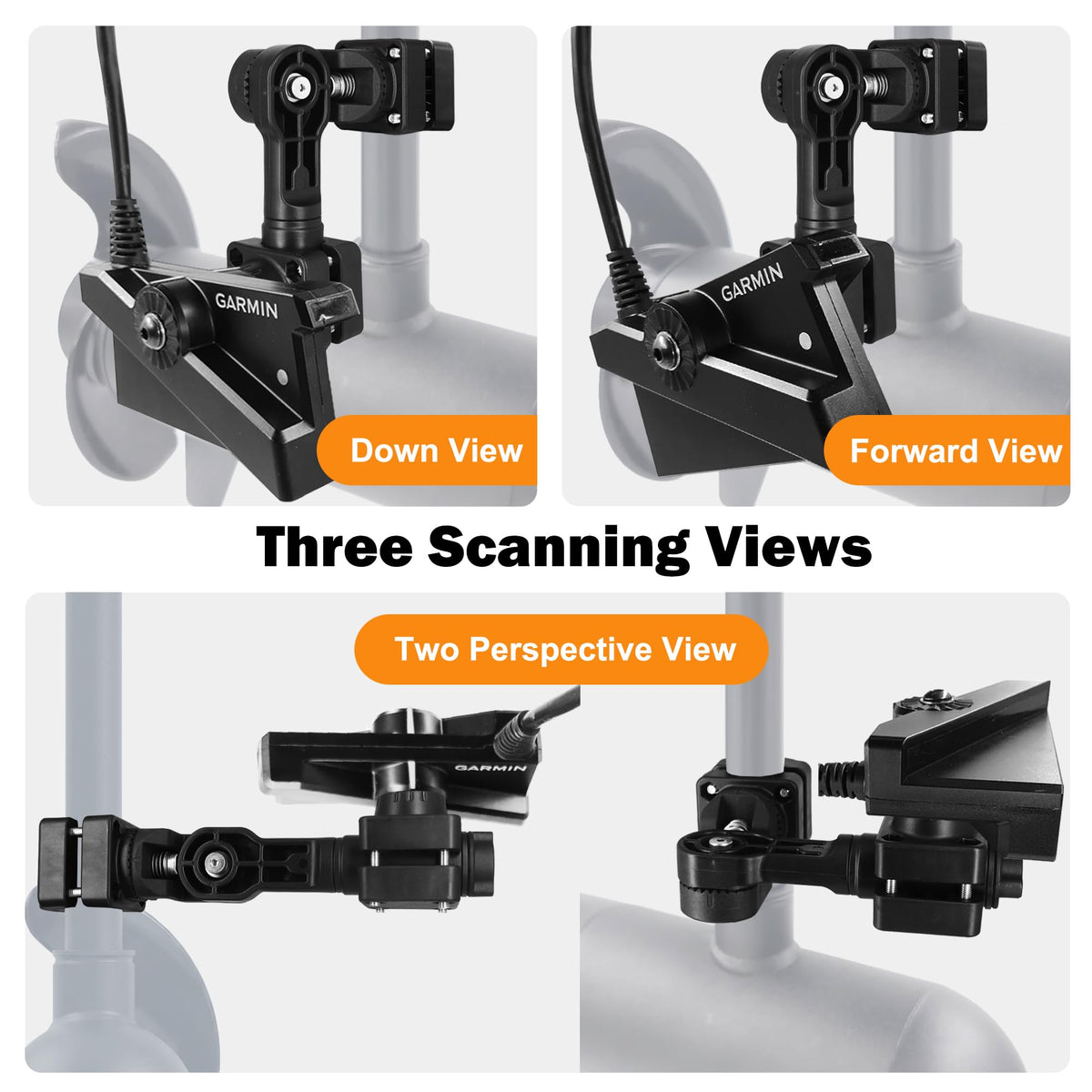 0 Degree LVS34 Transducer Mount, LiveScope Pole Mount Fits Garmin
