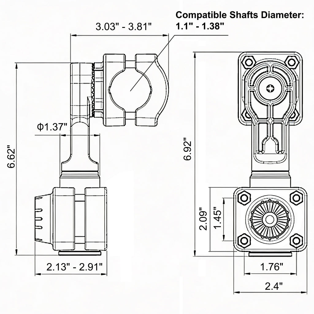 0 Degree Pole Mount Compatible with Lowrance Active Target 2, Replaces 000-15770-001