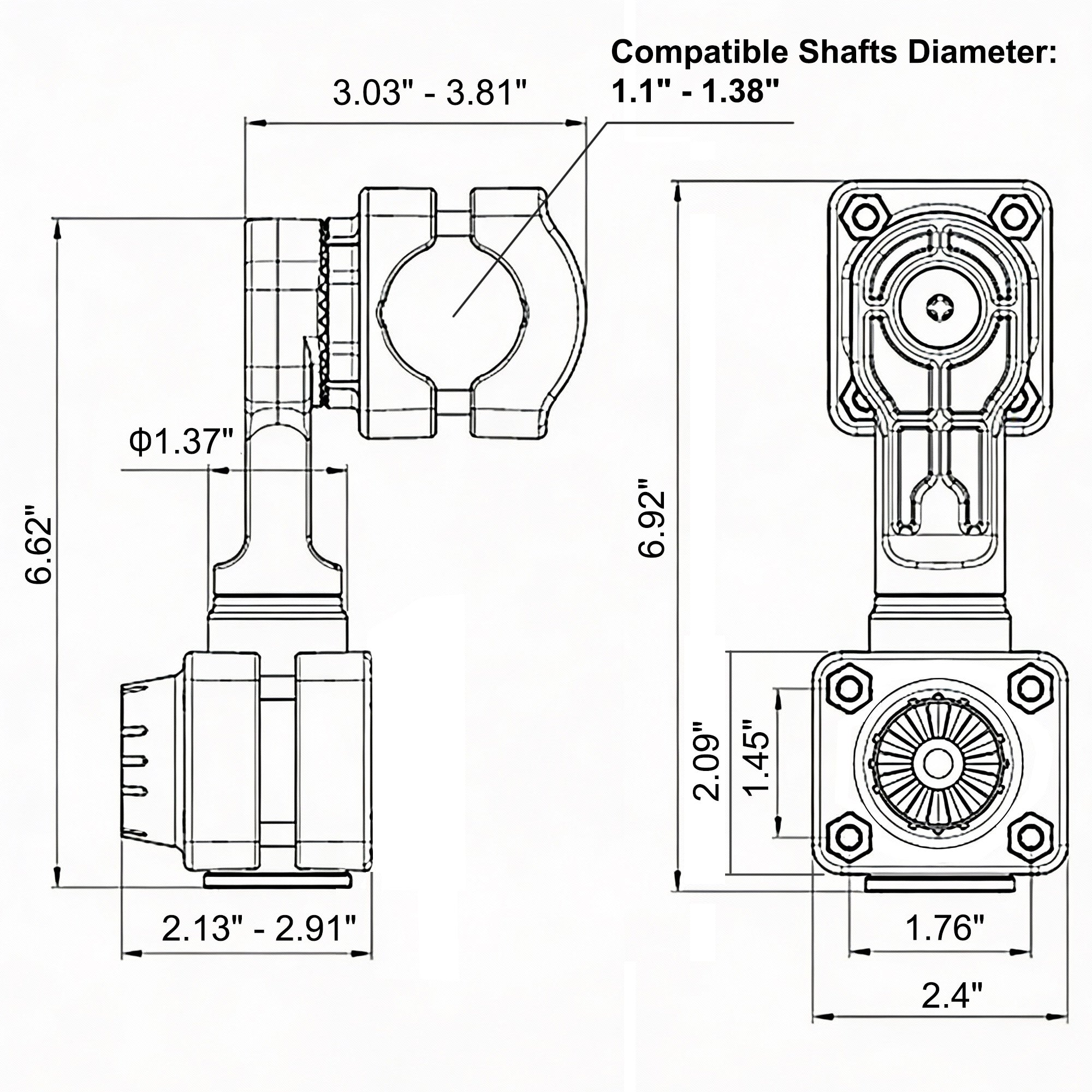 0 Degree Pole Mount Compatible with Lowrance Active Target 2, Replaces 000-15770-001