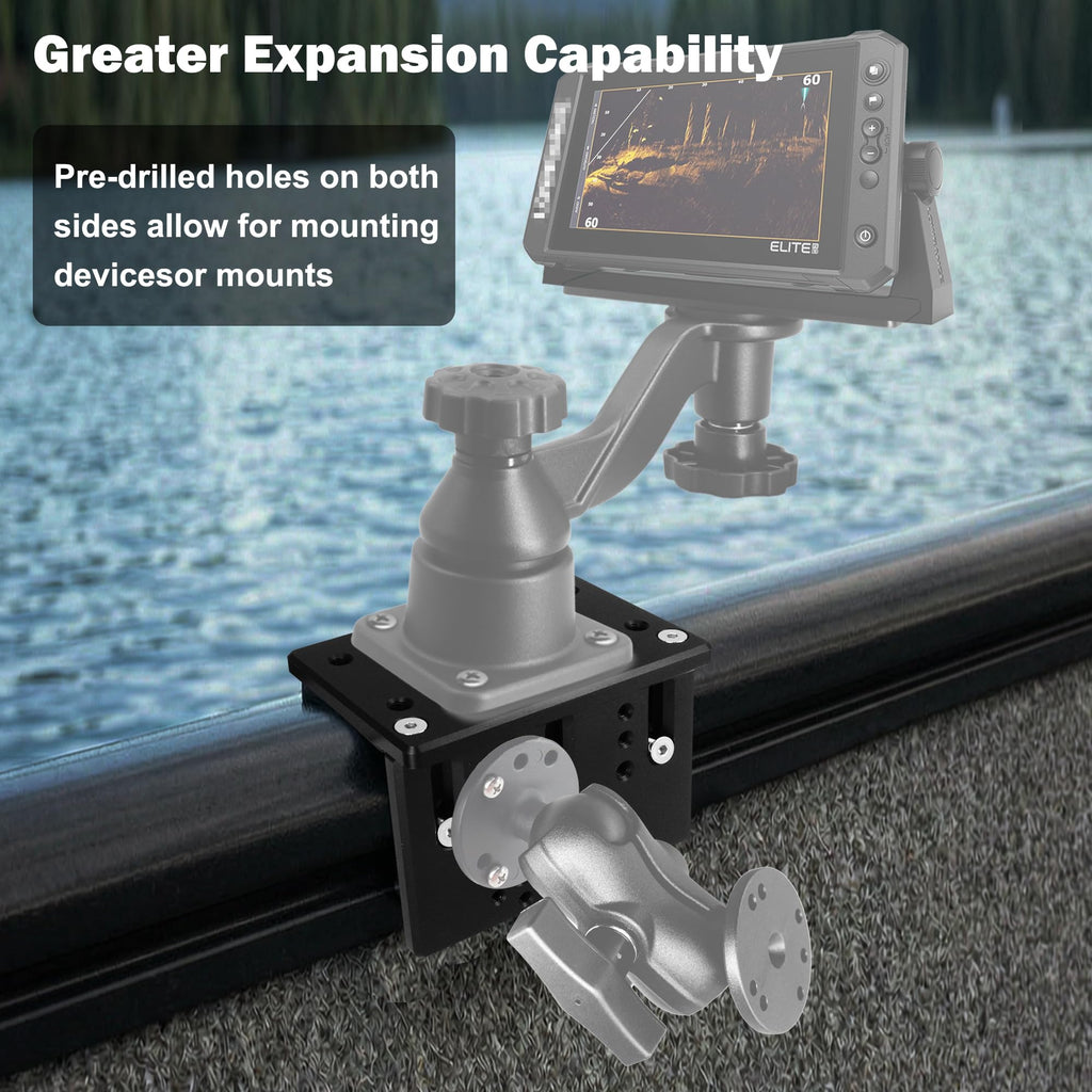 WINDFRD 90 Degree Aluminum Boat Track Mount Base, Lund Large