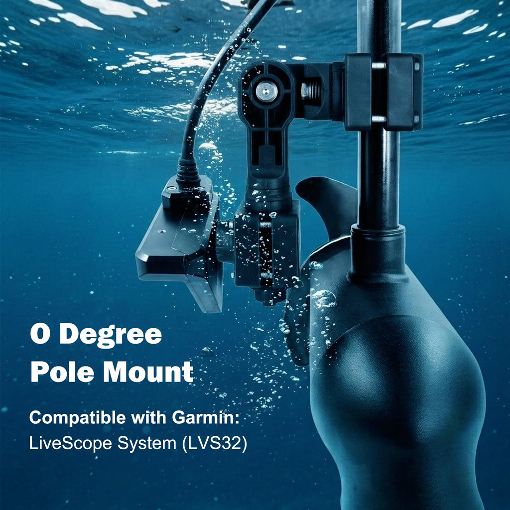 0 Degree Transducer Mount, Live Scope Pole Mount Fits Garmin LVS32
