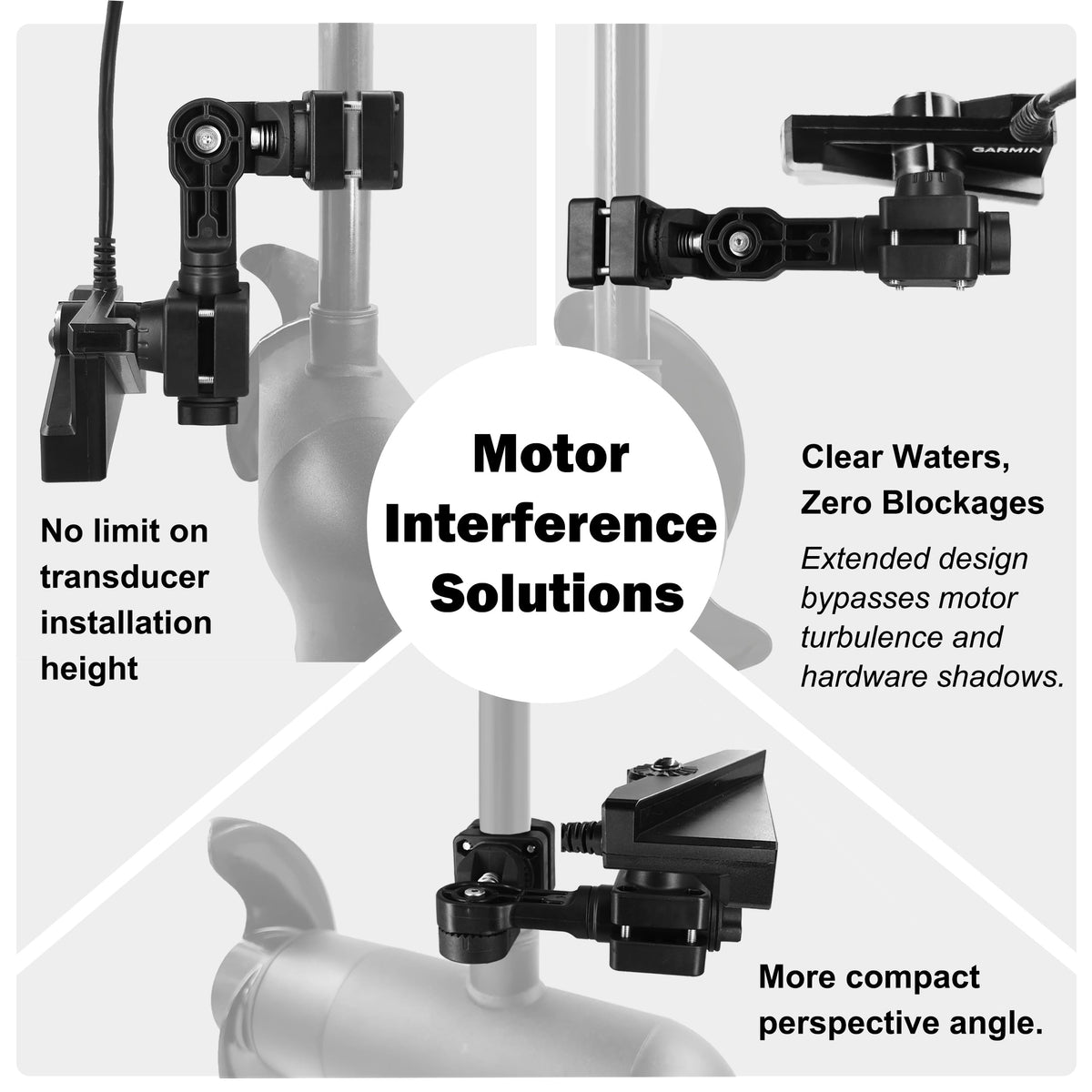 0 Degree LVS34 Transducer Mount, LiveScope Pole Mount Fits Garmin