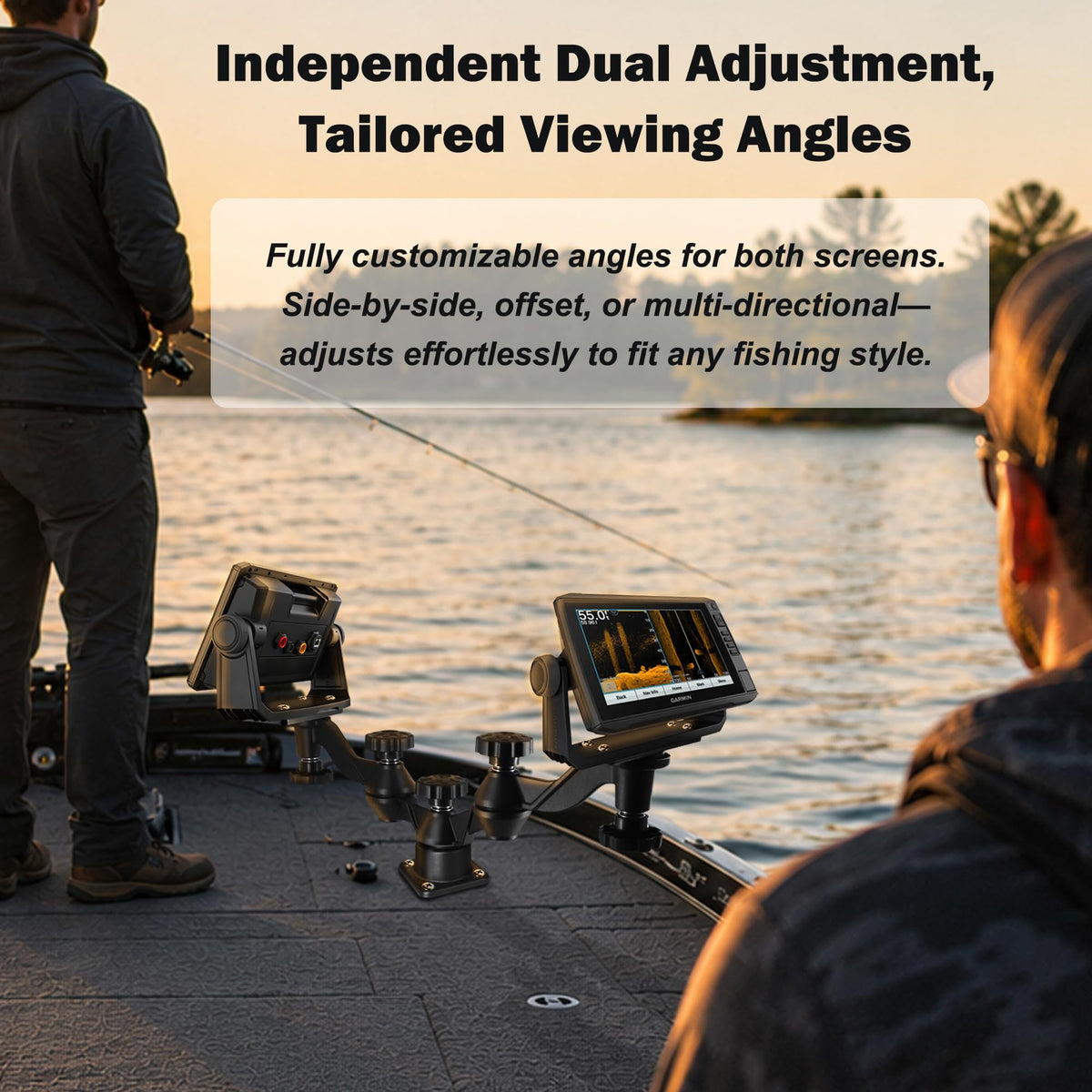 Dual Graph Mount, Two Independent 360° Arms, Fits 5-16" Displays