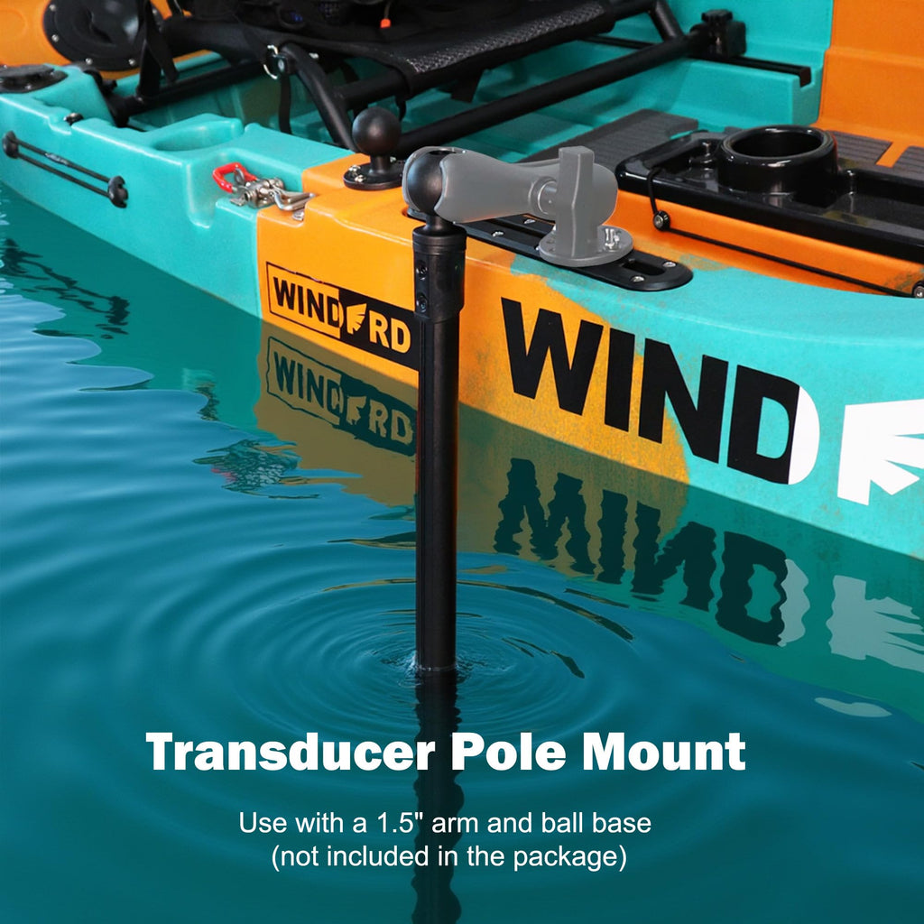 WINDFRD Transducer Mount Extension Pole with 1.5" Ball for Kayak Boat