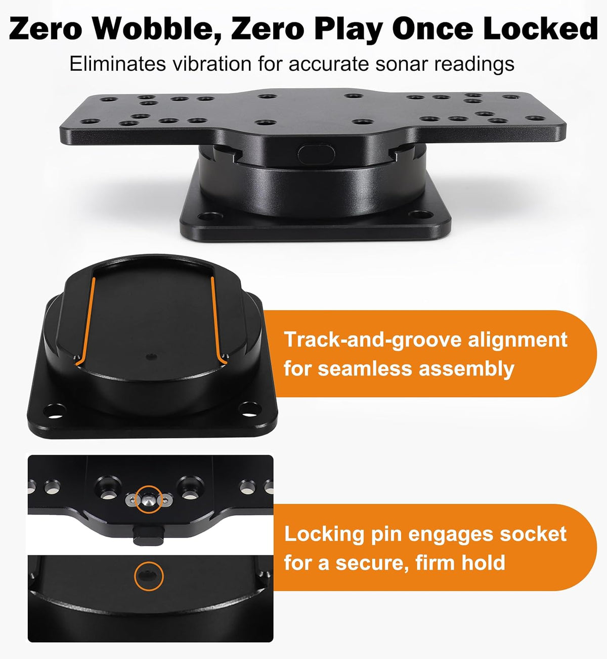 Quick Release Fish Finder Mount for Boat, Universal Aluminum Base