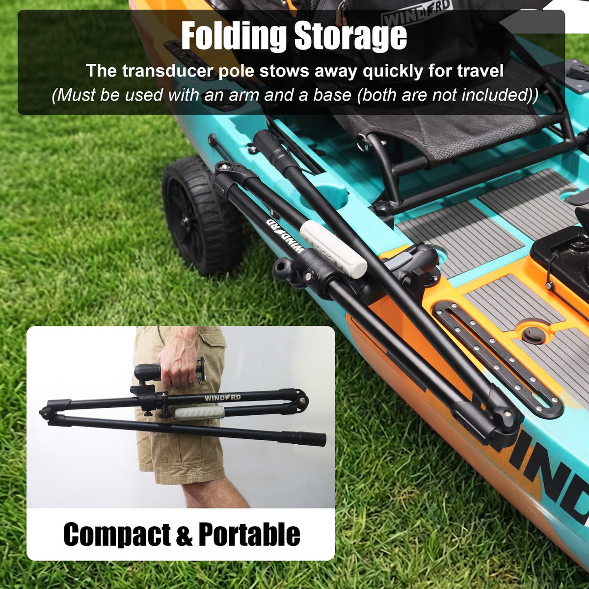 Foldable Live Sonar Scope Transducer Pole, FFS DIY Pole
