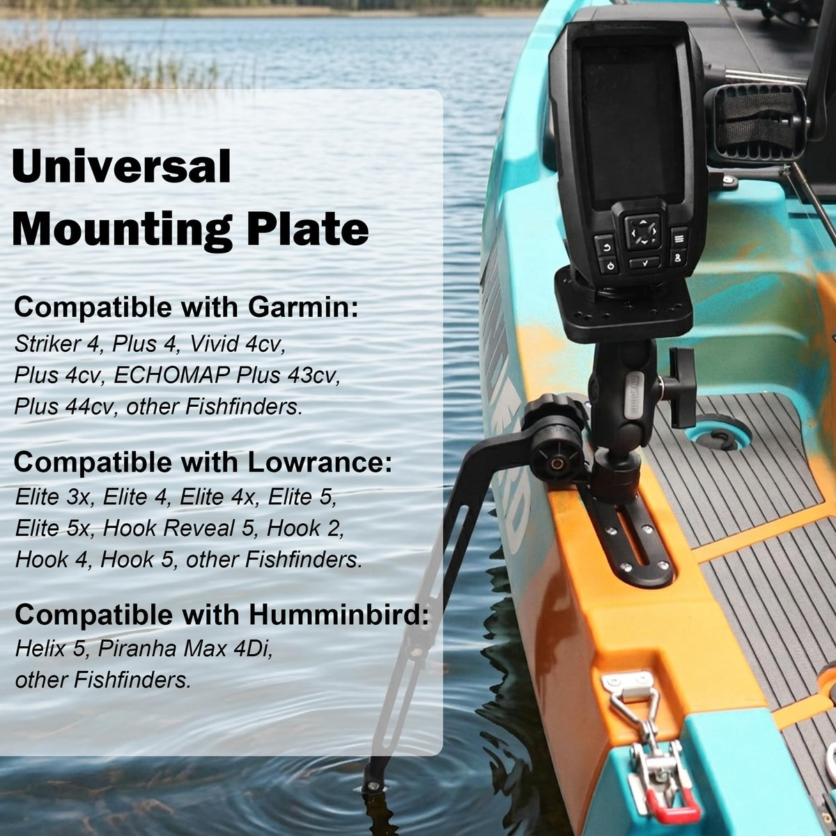 Kayak Fish Finder Mount with Transducer Arm, Boat Mount, Upgraded Version