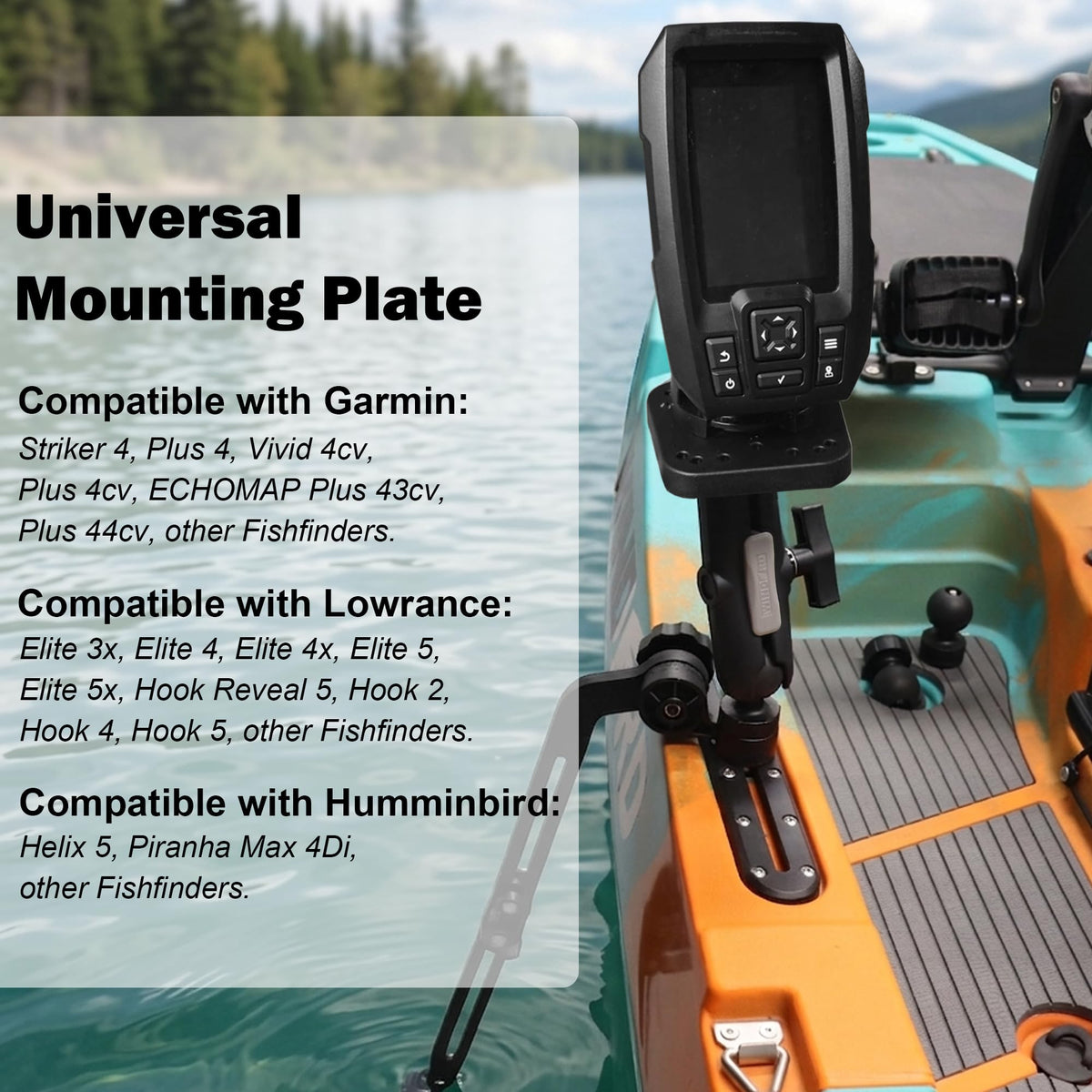 Kayak Fish Finder Mount with Transducer Arm, Boat Mount, Upgraded Version