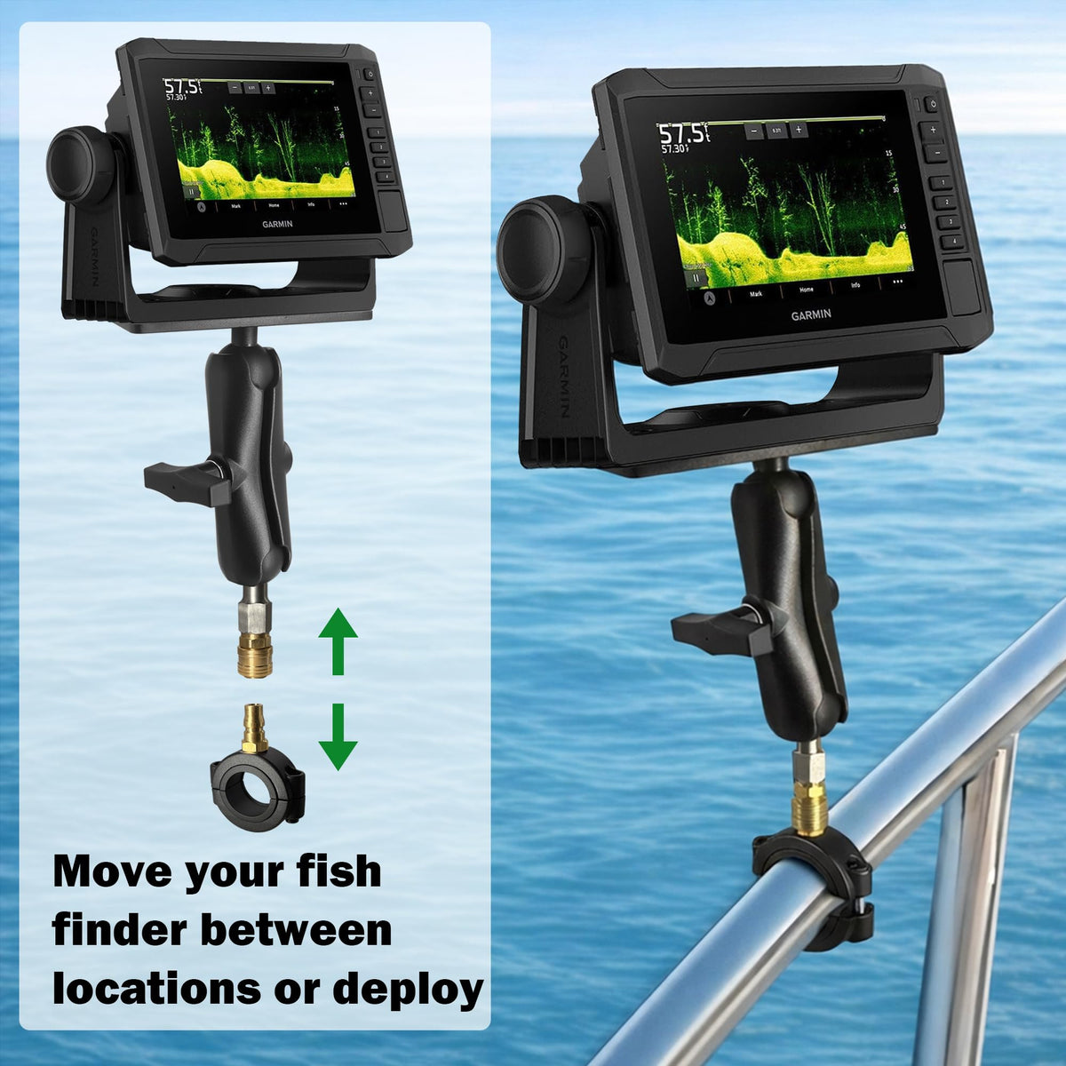 C Size 1.5" Quick Release Rail Clamp Mount for Boat Kayak