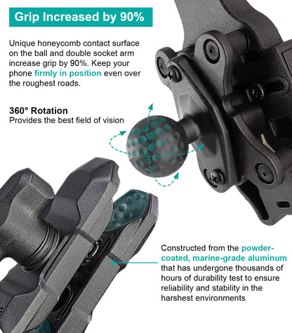 Support de téléphone pour fourche de moto avec amortisseur de vibrations 