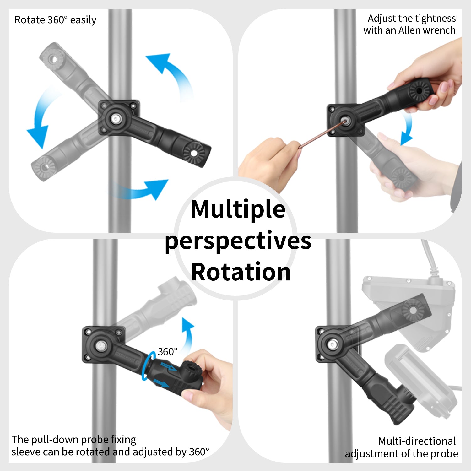 Aluminum Alloy Casting 0 Degree Pole Mount Compatible with Garmin LiveScope Plus LVS34, LVS62, LVS32, Lowrance Active Target2, All in One