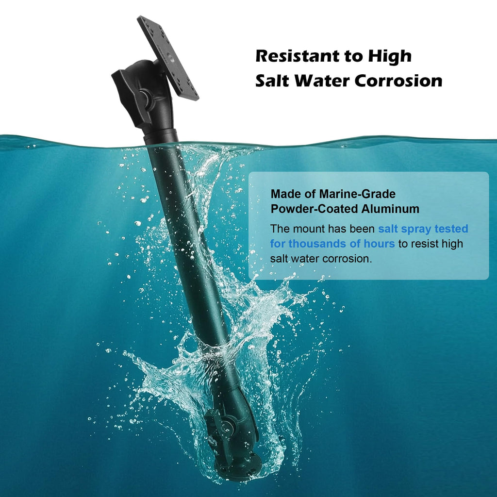 WINDFRD Fish Finder Mount, Compatible with Hummingbird Helix 5 and Helix 7, with 1.5" / C Size Aluminum Extension(18.3") Long Arm, Tall Bow Mount for Bass Boat/Kayak - image 2