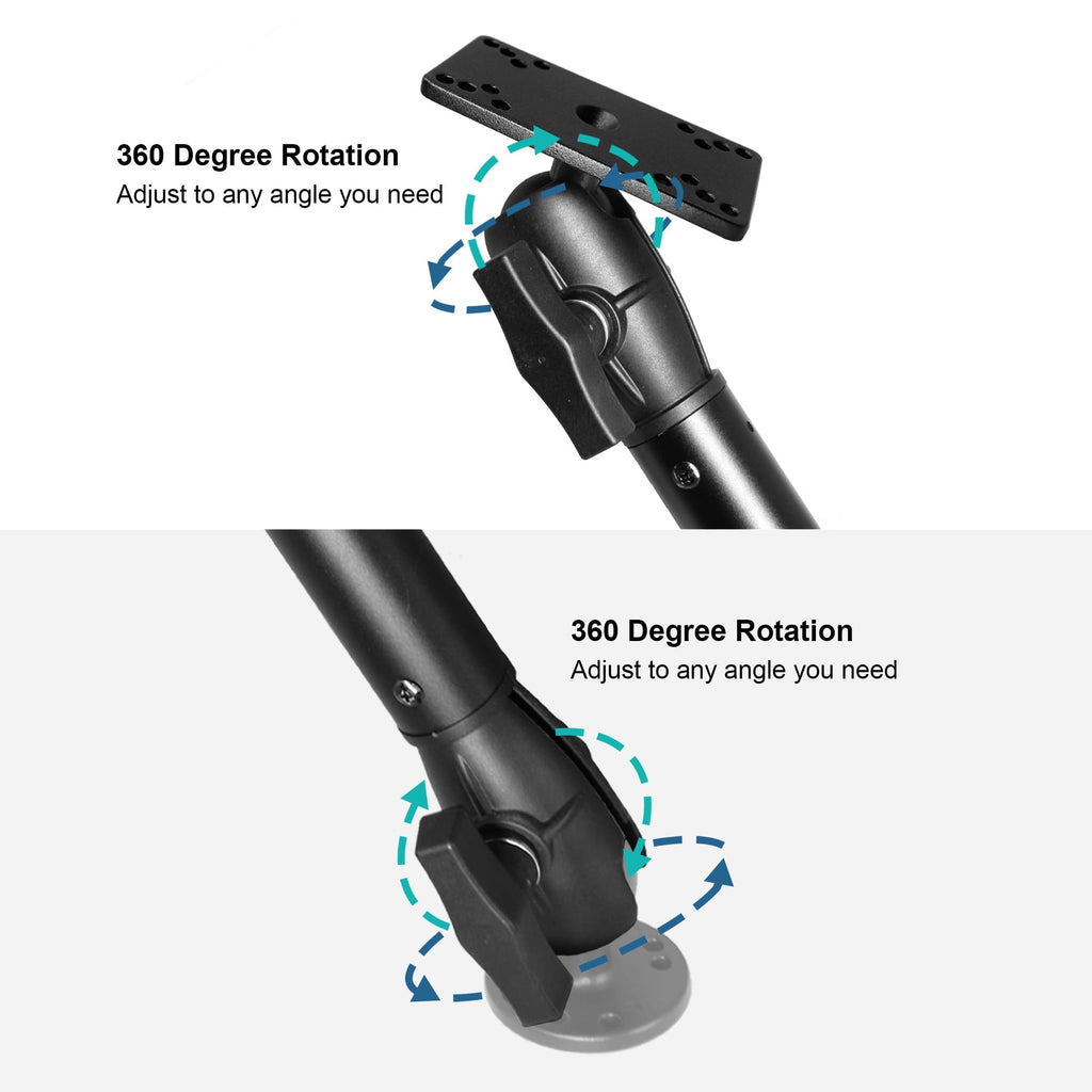 WINDFRD Fish Finder Mount, Compatible with Hummingbird Helix 5 and Helix 7, with 1.5" / C Size Aluminum Extension(18.3") Long Arm, Tall Bow Mount for Bass Boat/Kayak - image 5
