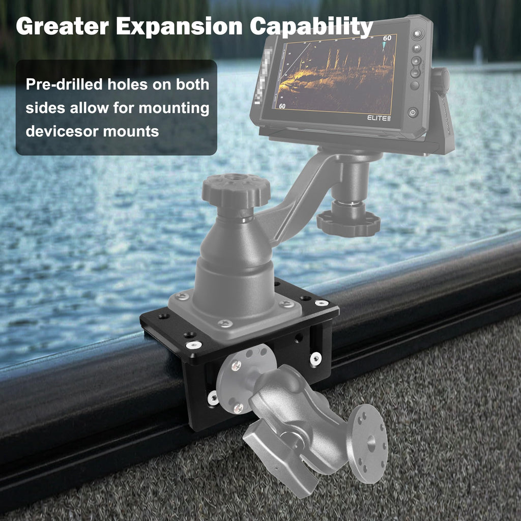 WINDFRD 90° Aluminum Boat Track Mount Base – Heavy-Duty Marine Bracket Compatible with Lund Sport Track, Versatrack, Tracker, Ranger & Lowe, Compatible with RAM Accessory (Large) - image 5