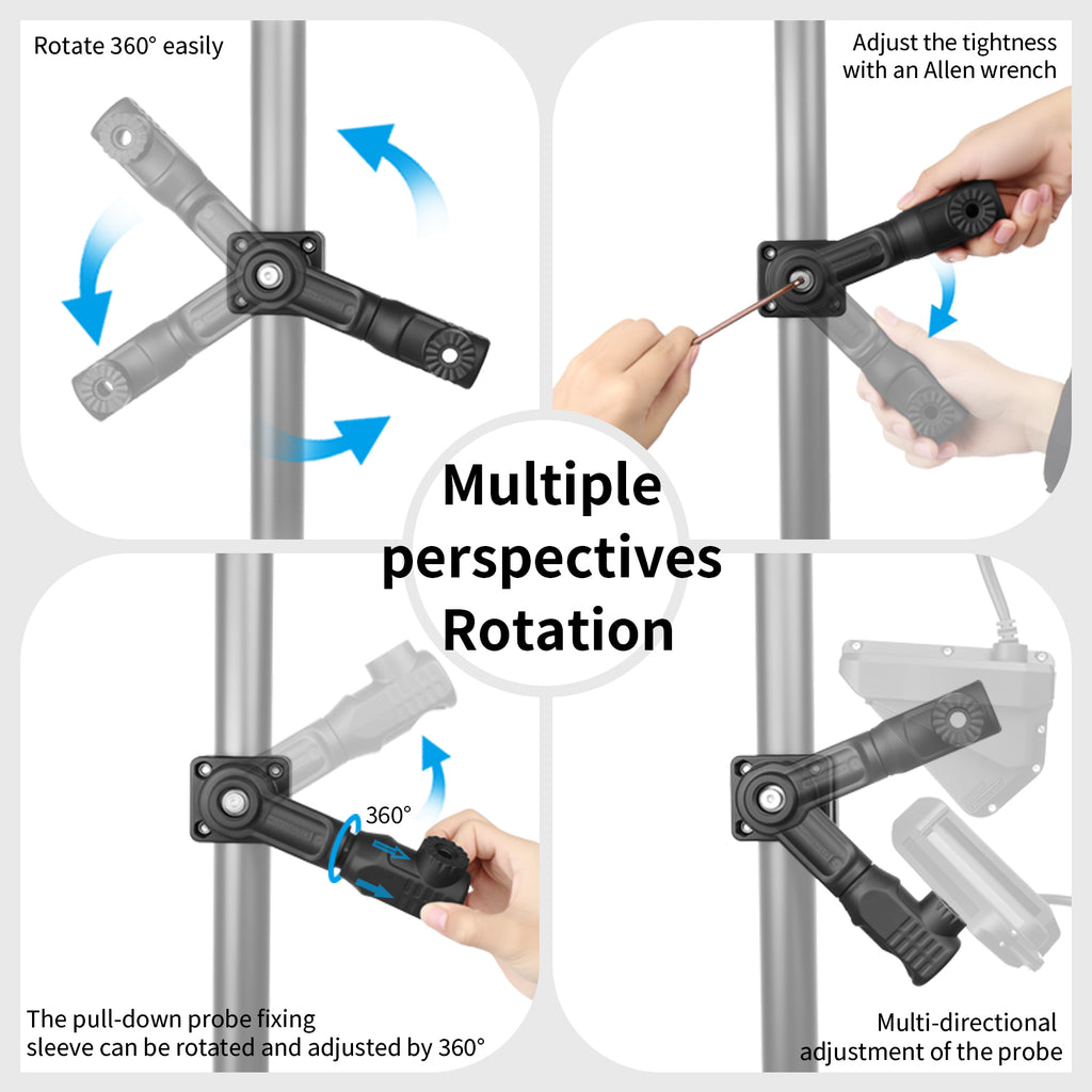 Aluminum Alloy Casting 0 Degree Pole Dual Mount Compatible with Garmin LiveScope Plus LVS34, LVS62, LVS32, Lowrance Active Target2, All in One
