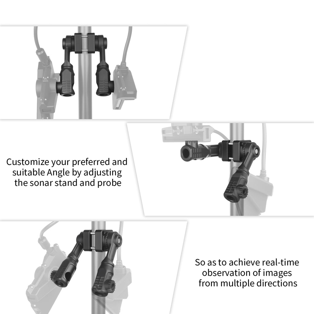 Aluminum Alloy Casting 0 Degree Pole Dual Mount Compatible with Garmin LiveScope Plus LVS34, LVS62, LVS32, Lowrance Active Target2, All in One