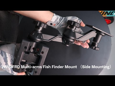 WINDFRD Aluminum Fish Finder Mount, Marine Electronics Mount with Reinforced Dual-joint 360° Swivel Adjustable Arm for 7"-16" Large Depth Finder Screen, Compatible with Garmin, Lowrance, Humminbird and More
